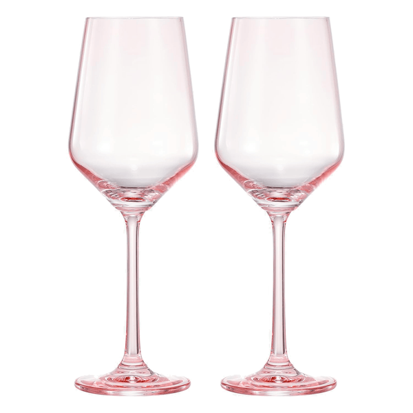 Monet Stemmed Wine Glassware, Pink, Set of 2