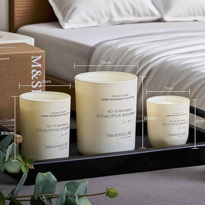 M&SENSE Natural Soy Candle| Vanilla Sandalwood | 5.3 oz | Minimalist Scented Candle for Relaxation, Gifting, Home Décor | for Bedroom, Office, Party Small