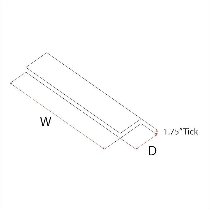 URBANDI, Rustic Floating Shelves, Set of 2, Hidden Bracket, Solid Wood, Heavy Duty, Wall Mounted Shelves, (Brown, 36Wx6D)