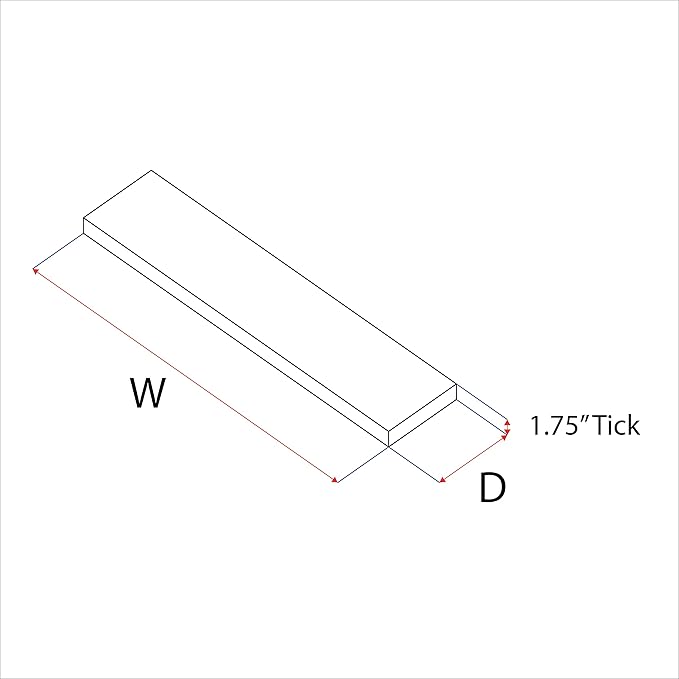 URBANDI, Rustic Floating Shelves, Set of 2, Hidden Bracket, Solid Wood, Heavy Duty, Wall Mounted Shelves, (Grey, 48Wx6D)