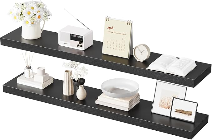 HOOBRO Floating Shelves for Wall, Wall Mounted Shelf Set of 2, 47.2
