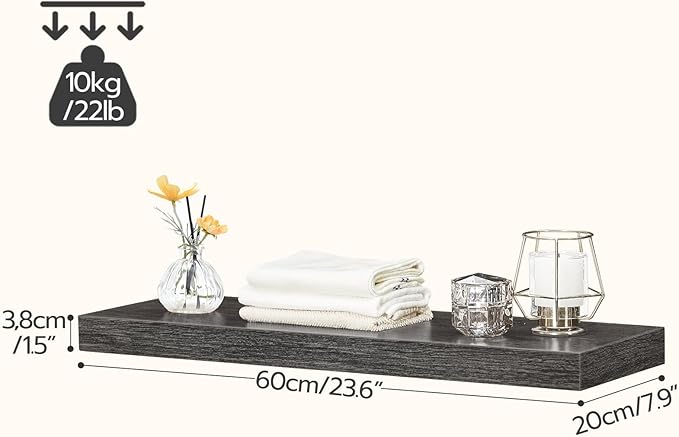 HOOBRO Floating Shelves for Wall, Wall Mounted Shelf Set of 2, 23.6