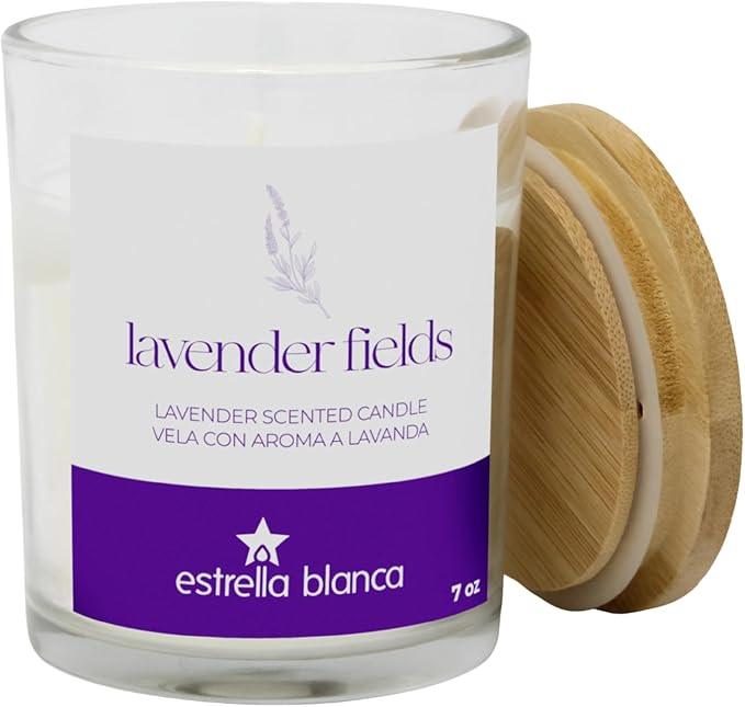 Lavender Fields Candle 7 oz – Best Smelling Soy Candle, Non Toxic, Long Lasting, Gift for Women, Natural Soy Wax, Home Decor & Spa Ambience, Aromatherapy, Relaxing Home Scent
