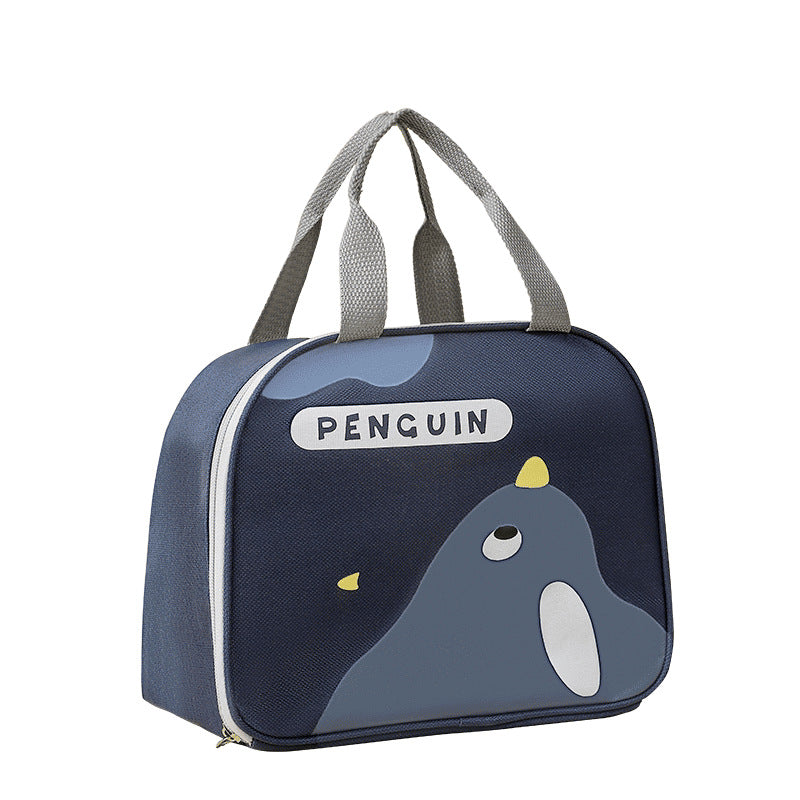 Cute cartoon lunch box bag for students and office workers with side opening, waterproof and thick insulation lunch bag