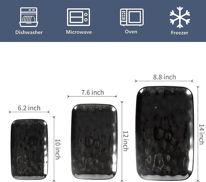 vicrays Ceramic Rectangle Serving Platters - 14