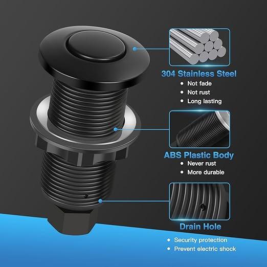Garbage Disposal Air Switch Kit, UL Certified Professional Garbage Disposal Switch Button Power Module, Sink Top Waste Disposer On/Off Switch