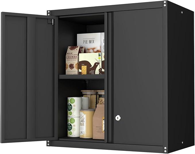 Wall Cabinet Storage,Steel Cabinet with Locking,Metal Storage Cabinet for Home Office,Kitchen