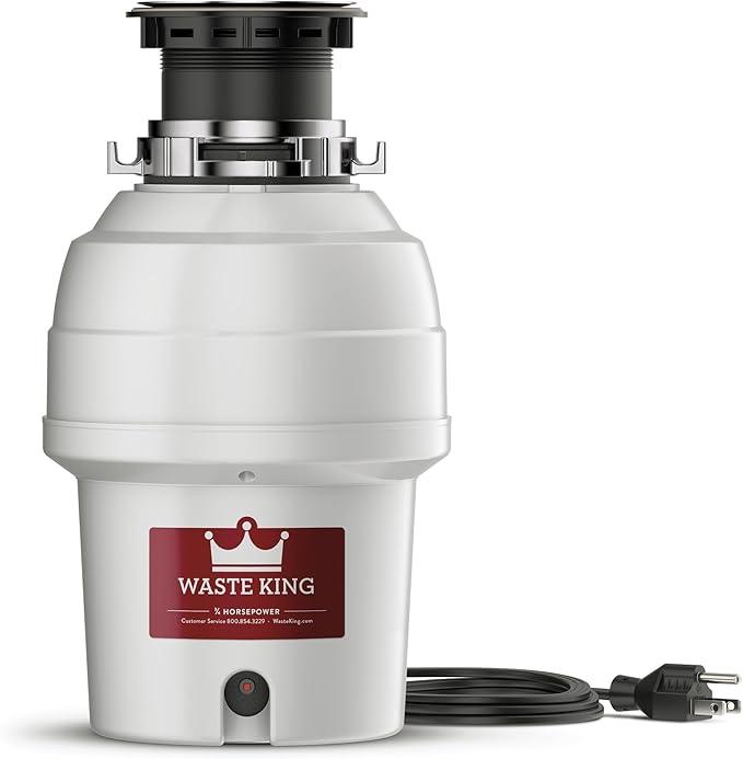 Waste King Garbage Disposal for Kitchen Sink with Power Cord, Food Waste Disposer, L-3200