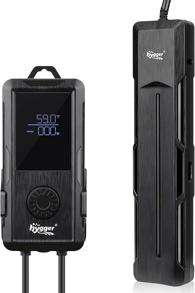hygger Aquarium Heater 500W/800W/1000W,Fish Tank Heater with Danger Warning Automatically Stops Heating System and Digital LED Controller,for Freshwater or Saltwater 60-135 Gallon Tank
