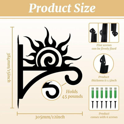 peacoblue Iron Plant Hangers Hooks Sunrise for Outdoor Indoor Hanging Plants Flower Fern Pots Lantern Bird Feeder Wind Chimes, 12