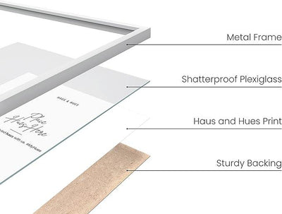 HAUS AND HUES 11x17 White Metal Picture Frames - Features Premium Aluminum, Vertical & Horizontal Hang, Shatterproof Plexiglass - Perfect for Home, Room, Office (11x17 in, White, Set of 3)