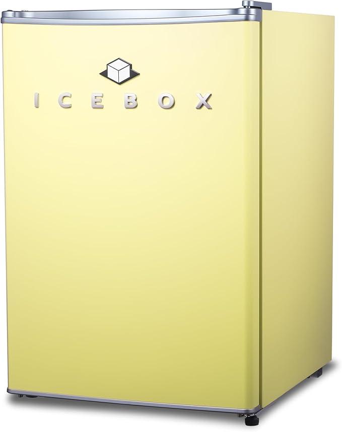 2.5 Cu. Ft. Compact Refrigerator, ENERGY STAR Certified Small Refrigerator, Single Door Mini Fridge with Freezer, R600a Refrigerant, IBCR25SUN , Sun Yellow