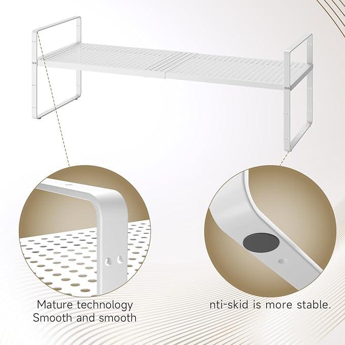 Hole Pattern Expandable Shelf Organizer,2Pack 8.1