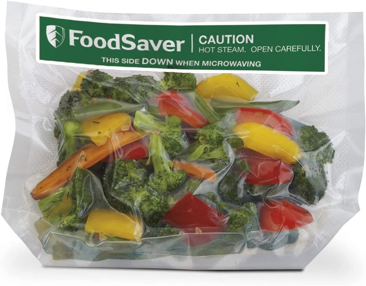 FoodSaver 1-Quart Freeze 'n Steam Microwavable Single-Cooking Bags, 16 Count, Clear (Pack of 8)