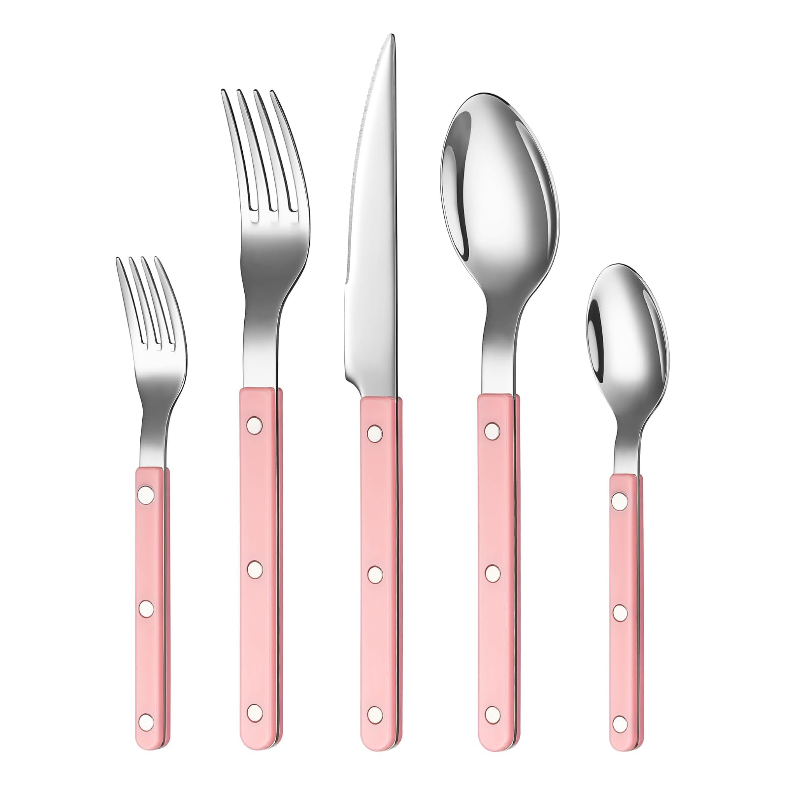 Khen Pink Cutlery Set of 20 –18/8 Stainless Steel Flatware