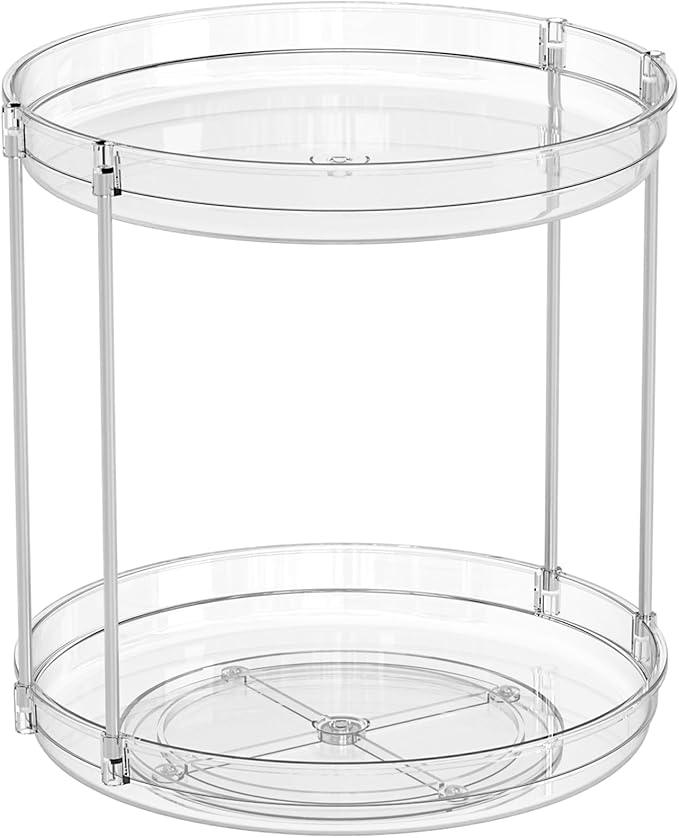 2 Tier Lazy Susan Turntable for Cabinet,Countertop,Pantry,9.5