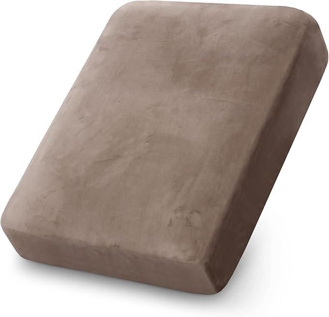 PrinceDeco Velvet Stretch Couch Cushion Cover Soft Cushion Slipcover for Chair Cushion Furniture Protector Seat Cushion Sofa Cover (Width Up to 29.5