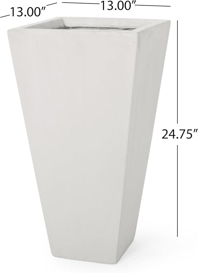 Christopher Knight Home Jorine Tapered Planter, Cast Stone Plant Pot, Lightweight Concrete Urban Planter, Standing Urn, Patio Garden Pot for Entryway Poolside, No Assembly Needed, 13