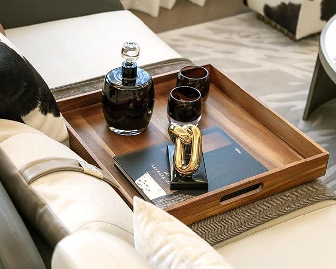 Extra Large Square Wood Tray, Generously 22