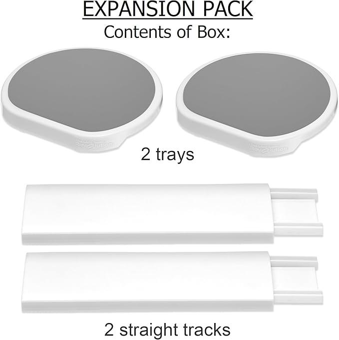 Expansion Pack - Light Gray - 2 Straight Tracks and 2 Trays. Does not Work Without the Lazy Susan Revolution Full Set (Sold Separately).