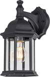 LIT-PaTH Outdoor Wall Lantern, Wall Sconce as Porch Lighting Fixture, E26 Medium Base Max 60W, Aluminum Housing Plus Glass, Matte Black Finish, 1-Pack