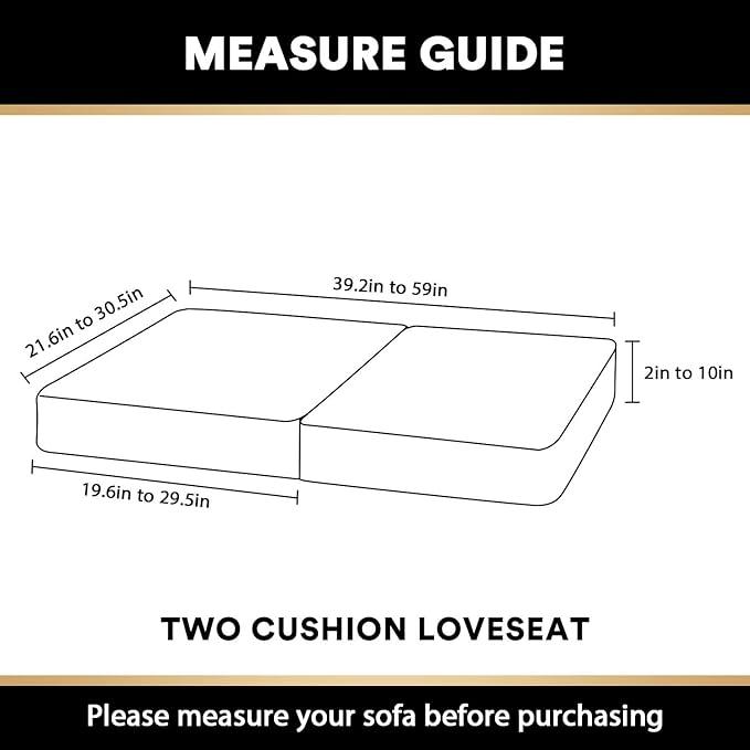 PrinceDeco Velvet Couch Cushion Cover Stretch Sofa Seat Covers Washable Cushion Slipcover for Chair Love Seat Sofa Cushion Furniture Protector Seat Cushion Sofa Cover (Each Width Up to 29.5