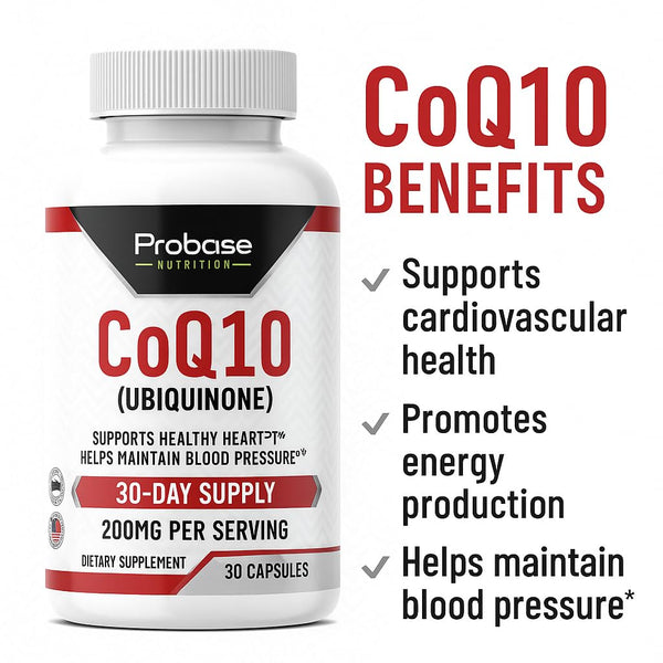 Probase Nutrition CoQ10 (Ubiquinone) 30 Capsules 30-Day Supply