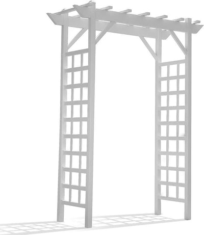 Dura-Trel PVC Garden Arbor, Arch Support for Climbing Plants, Providence, White, 64