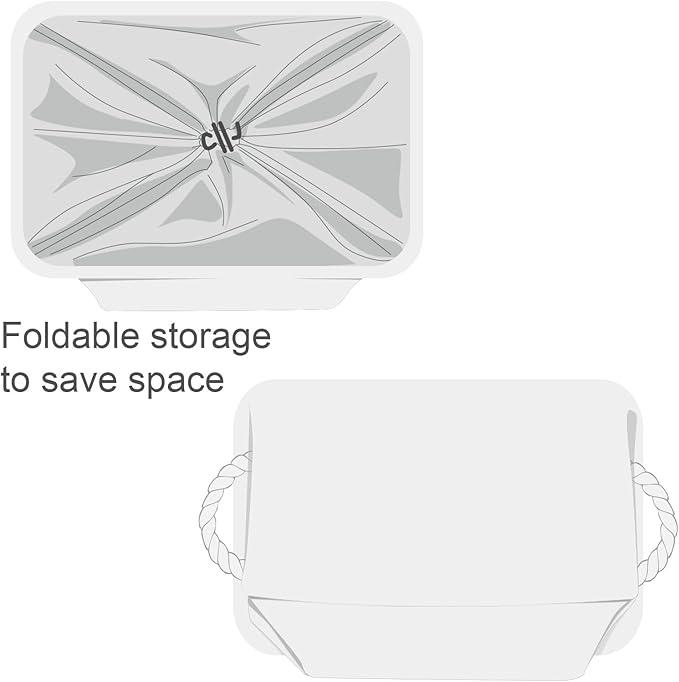 TheWarmHome Organization and Storage Basket for Shelves - Extra Jumbo 3 Pack 20.5x15.8x13.8 inch Cube Storage Bins for Toy Closet Box Home Organizer Gift (White)