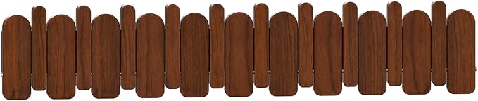Wall Mounted Piano Key Hanger | Flip Style Hook | Entrance Wall Art Hook, Made of Oak Wood (3 Times Painted, 4 Times Polished) (Arc Walnut, 10Hooks)