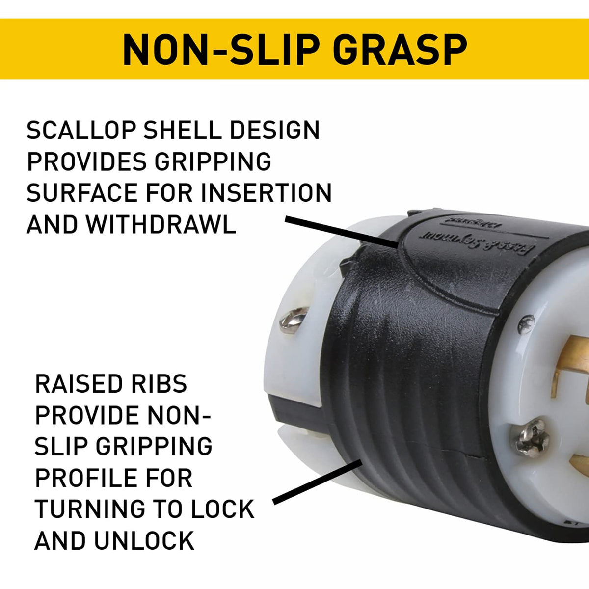 Pass & Seymour L1630-C Turnlok Connector, 30A 480V, NEMA L16-30R