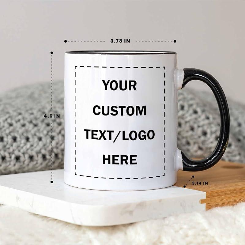 Custom Mugs with Pictures Text or Logo, Personalized Photo Coffee Mugs for Women, Personalized Gifts for Men Teacher or Nurse, Custom Coffee Mug Fathers Day Mothers Day Birthday or Christmas