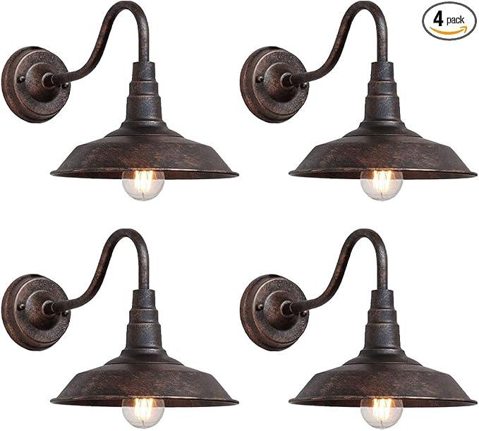 4-Pack Outdoor Gooseneck Barn Light 10