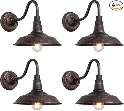4-Pack Outdoor Gooseneck Barn Light 10