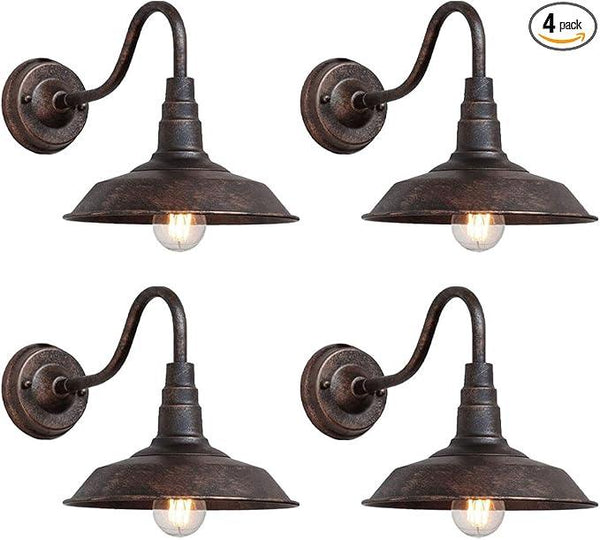 4-Pack Outdoor Gooseneck Barn Light 10