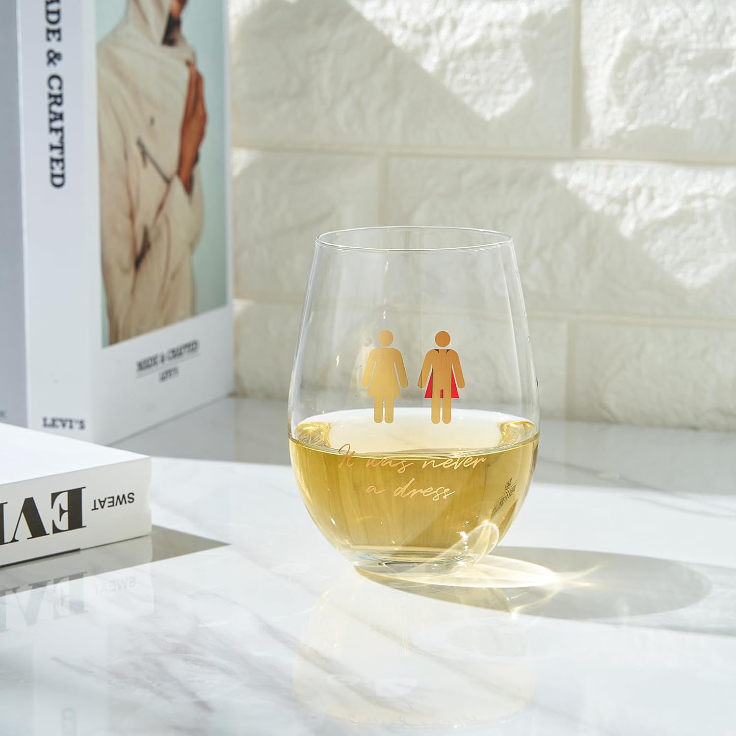 It Was Never a Dress, It Was Always a Cape Wine Glass - Women Empowering Feminist Mug