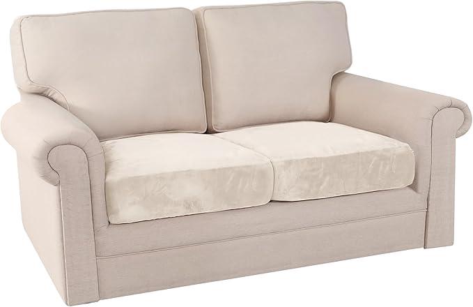 PrinceDeco Velvet Couch Cushion Cover Stretch Sofa Seat Covers Washable Cushion Slipcover for Chair Love Seat Sofa Cushion Furniture Protector Seat Cushion Sofa Cover (Each Width Up to 29.5