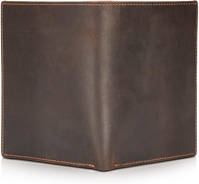 Polare Luxury RFID Blocking Leather Passport Holder Travel Wallet For Men and Women (Dark Brown)