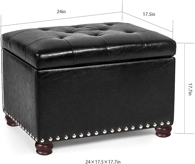 Joveco Leather Storage Ottoman, 24