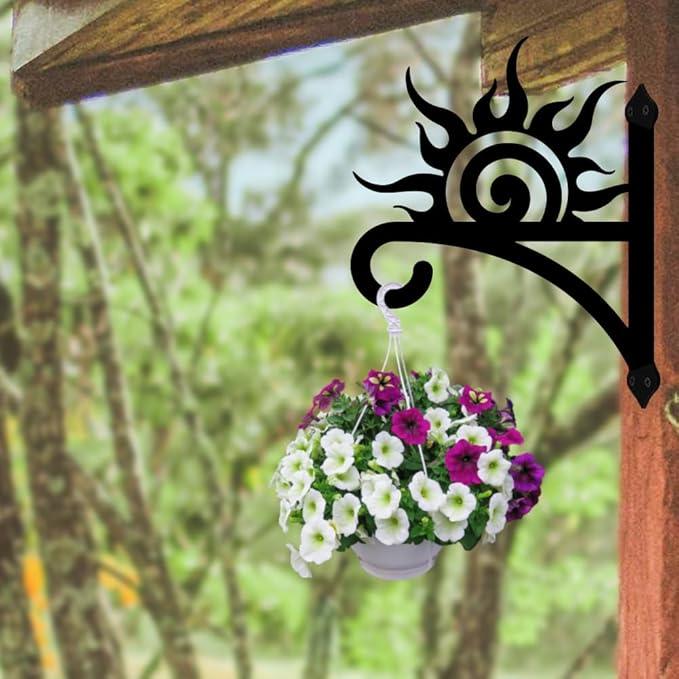 peacoblue Iron Plant Hangers Hooks Sunrise for Outdoor Indoor Hanging Plants Flower Fern Pots Lantern Bird Feeder Wind Chimes, 12