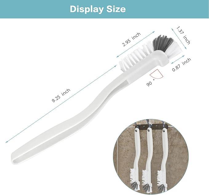 8 Pcs Dish Brush Bottle Bathroom Scrub Brushes Kitchen Cleaning Brush Right Angle Kitchen Brush Sink Household Pot Pan Edge Corners Tile Lines Brush with Stiff Bristles