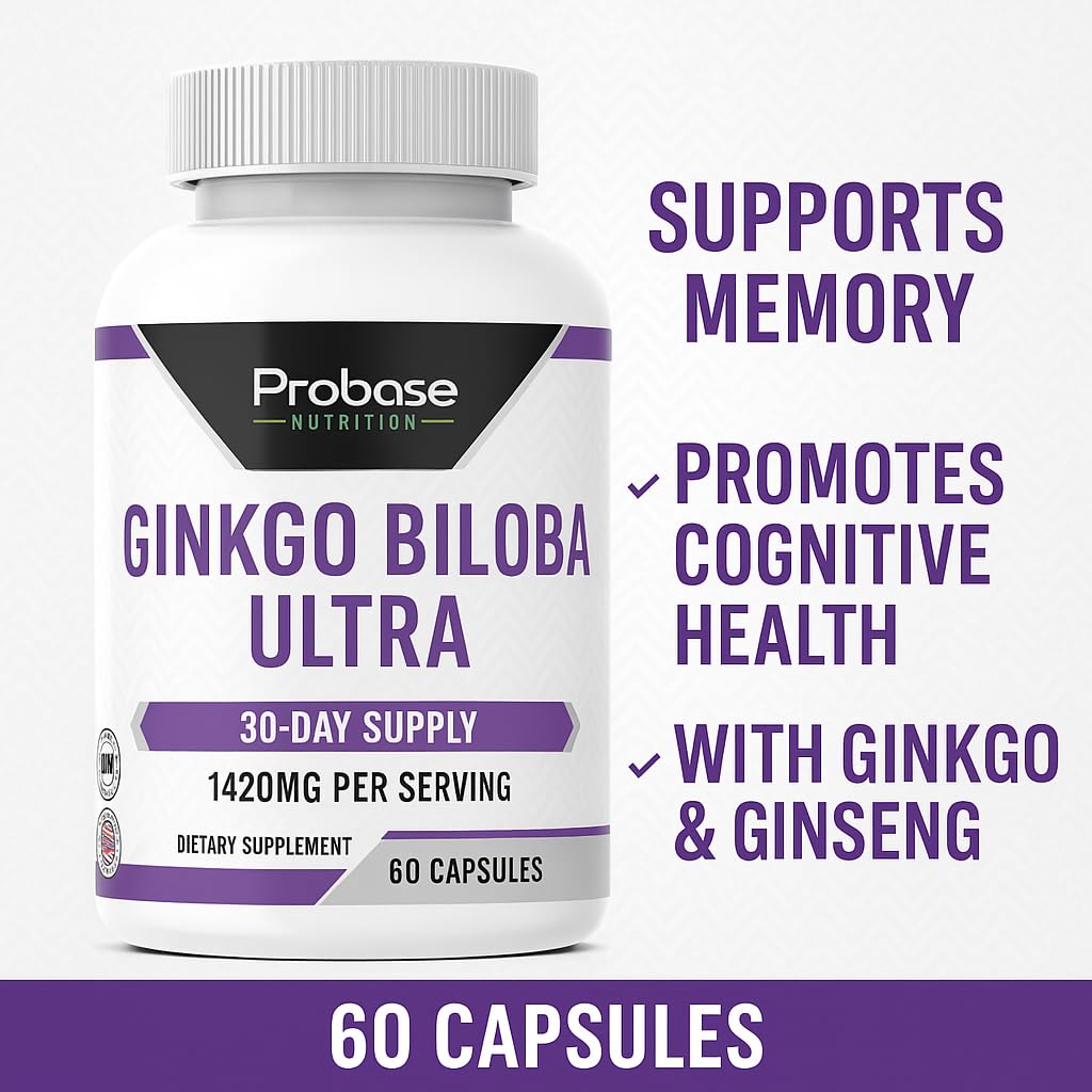 Probase Nutrition Ginkgo Biloba Ultra 60 Capsules 30-Day Supply