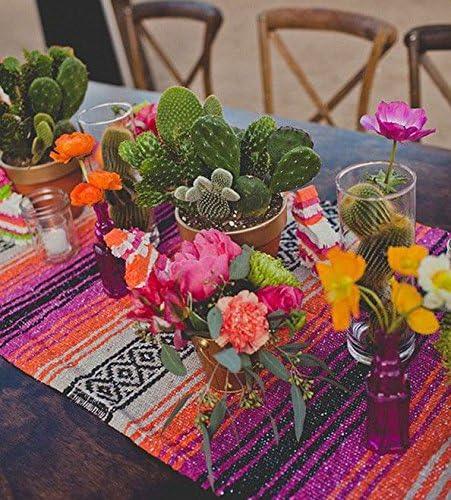 Del Mex Classic Mexican Blanket, Large Authentic Woven Falsa Throw (70