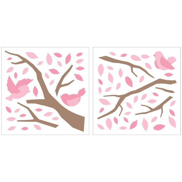 Pink Birds and Tree Nursery Wall Decals