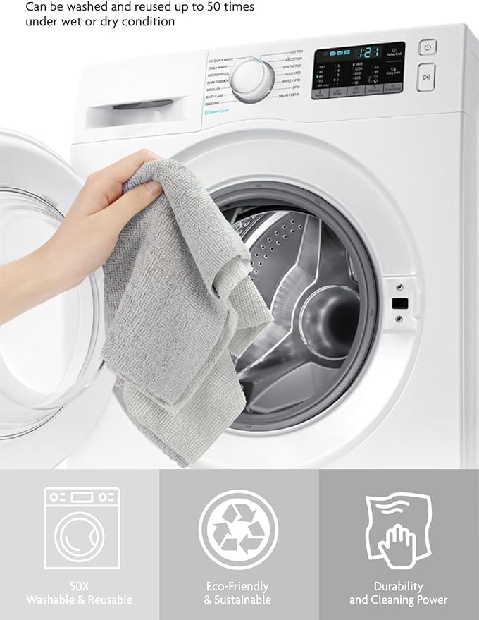 Fantasticlean Microfiber Cleaning Cloth Roll -75 Pack, Tear Away Microfiber Towels, 12