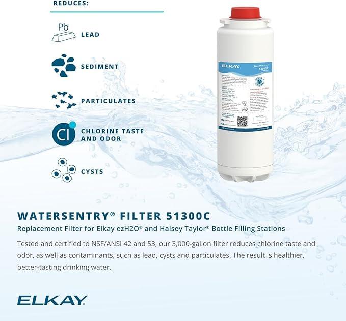 Elkay LZS8WS ezH2O Wall Mounted Drinking Fountain with Hands Free Bottle Filling Station and Water Cooler - Stainless Steel
