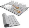Large Stone Dish Drying Mats for Kitchen Counter, Quick Dry Absorbent Collapsible Dish Drying Mat,Diatomaceous Earth Mats for Dishes Bottles Cups,Match Any Countertop,Grey 24 * 16inch