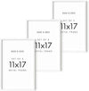 HAUS AND HUES 11x17 White Metal Picture Frames - Features Premium Aluminum, Vertical & Horizontal Hang, Shatterproof Plexiglass - Perfect for Home, Room, Office (11x17 in, White, Set of 3)