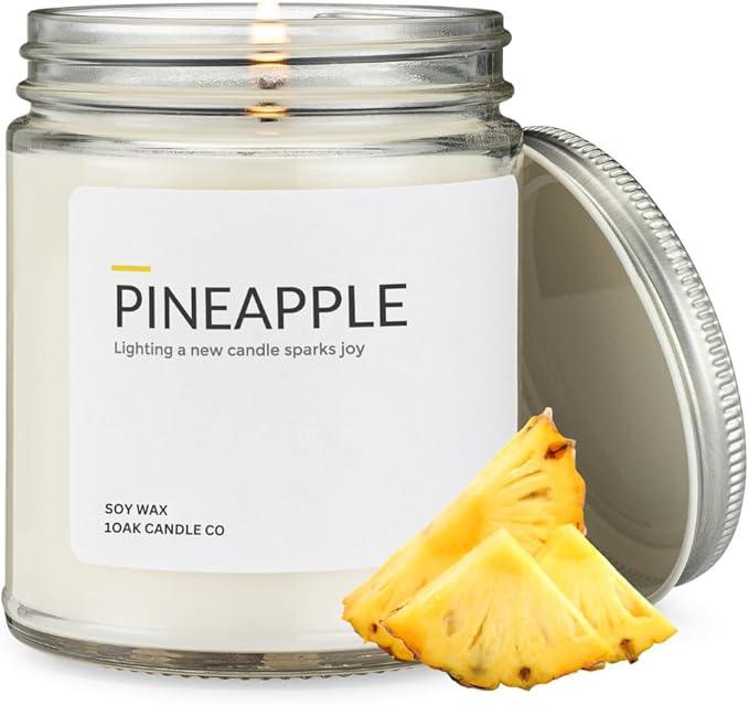 1OAK Soy Wax Scented Candles (Pineapple) - Pineapple Candle - Soy Candles for Home Scented - Tropical Candle - Hand-Poured (7oz.)