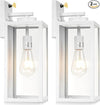 16-inch White Dusk to Dawn Outdoor Wall Light Fixtures, Exterior Waterproof Wall Lanterns, Large Porch Sconces Lighting, Modern Outside Lights for House Patio Front Door Entryway, 2-Packs